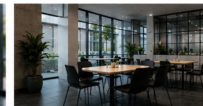 Clean commercial office or hospitality space